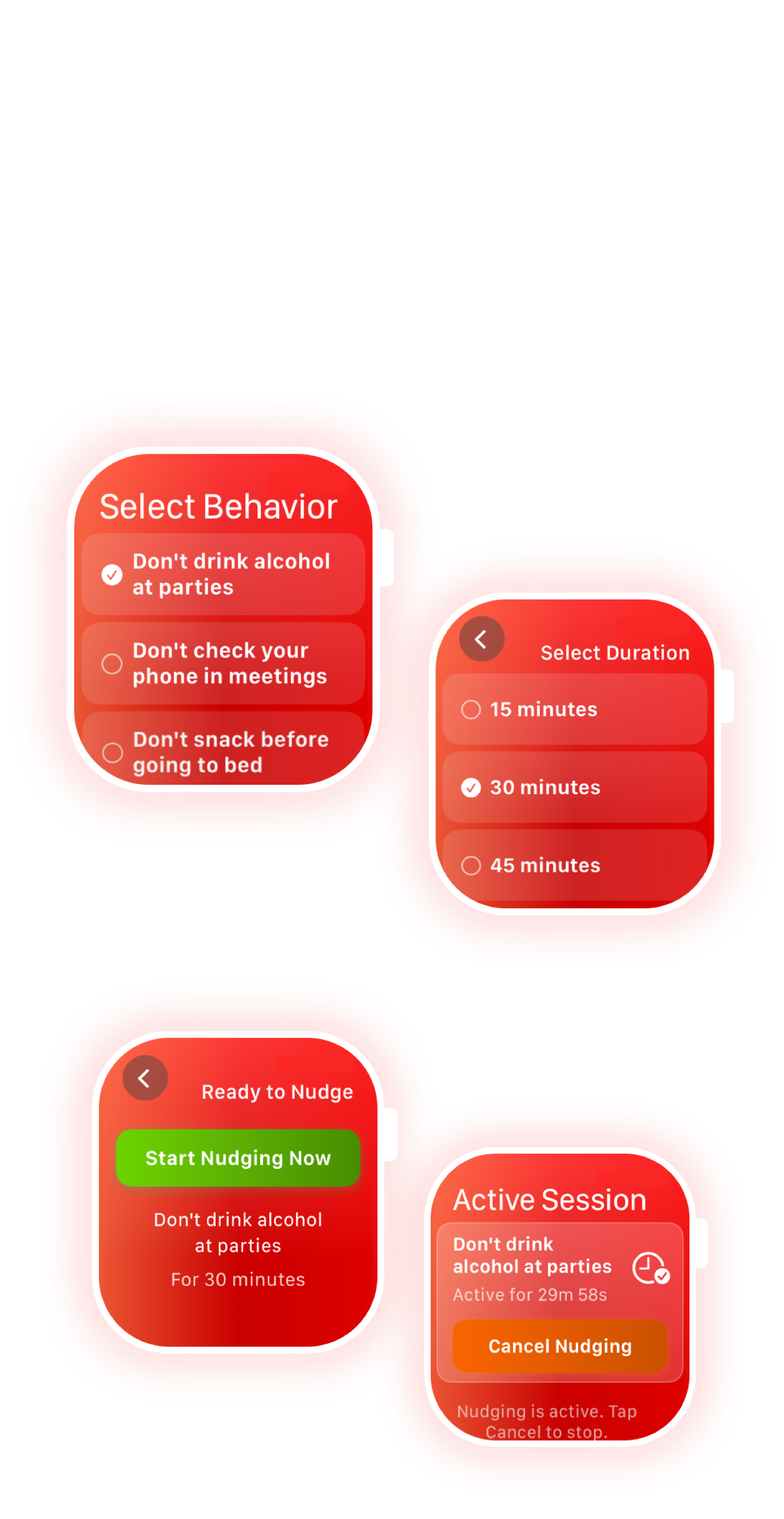 Behavioral interruption with discreet haptic vibrations